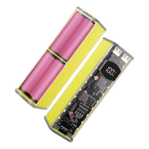 Easy Installs - Funda de carga transparente de 8 x 18650, tecnología de carga rápida de 45 WPD, salida multipuertos, carcasa transparente recargable