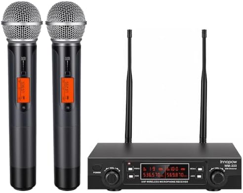 innopow 80-Channel Dual UHF Wireless Microphone System
