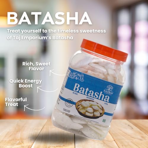 NATRAJ The Right Choice Punjabi Sugar Batasha 350g For Puja| Sugar Drop Candy | Batashe for Pooja and Culinary use| Indian Patasha | Batasha | For Prasad, Festivals, Ceremony, Worship