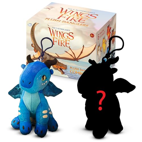 Tui T. Sutherland's - Wings of Fire Dragon Plush Danglers - Tsunami & Mystery Dragon Combo Box - Soft Stuffed Animal Dangler Toy - Collectible Dragon Plushies for Kids - 2 Dragons Per Box