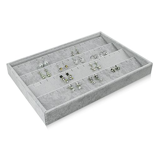 Bocar Grey Velvet Earring Jewelry Display Showcase Organizer Holder(GP-EH) Bocar Grey Velvet Earring Jewelry Display Showcase Organizer Holder(GP-EH)