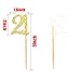 HOKPA 21st Birthday Cupcake Toppers, Gold Glitter Number 21, Adult Ceremony Birthday Celebrating Anniversary Party Decoration (24PCS)