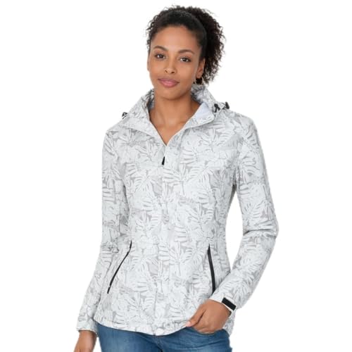 Blu Apparel Womens Waterproof Jackets Lightweight Ladies Rain Jacket for Women Outdoor Hiking Printed Breathable (UK, Numeric, 10, Regular, Regular, White)