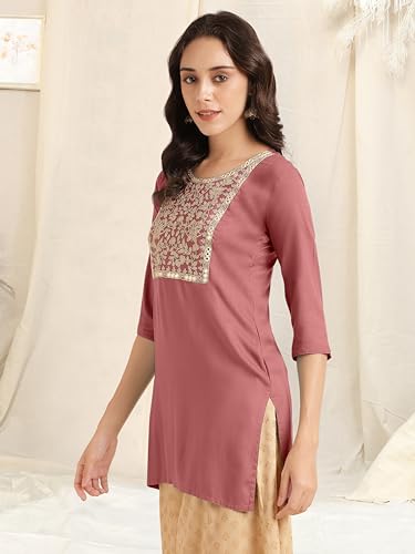 Image of MIRCHI FASHION Women's Straight Fit Rayon Floral Printed Kurti Only