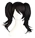 MapofBeauty Black Can Be Equipped with Double Ponytail Hair Accessories Cosplay Wigs