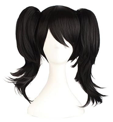MapofBeauty 22 Pulgada /55cm Una Peluca Corta y Dos Accesorios Para El Cabello Cola de Caballo Cosplay Pelucas (Negro) | Ya disponible en tu tienda friki favorita! En mundofriki.es!