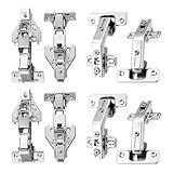 8 Pack Soft Close Hinges Hidden Lazy Susan Cabinet 165 & 135 Degree Full Overlay Frameless Adjustable Pie Cut Bifold Cabinet Door Corner Hinges for Kitchen Door Hardware