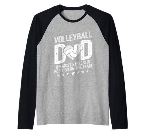 Volleyball Dad The Most Stressful Position Happy Fathers Day Raglan Baseball Tee