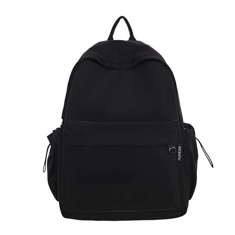 Women's Minimalist Backpack - Stylish, Lightweight Spacious Solid Color Bag for Casual Use (Black)