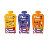 Ella's Kitchen Organic Baby Brekkie Variety Pack, Weaning Stage 1 (Pack of 18 Pouches), 6+ Months Baby Food, 100g Pouch