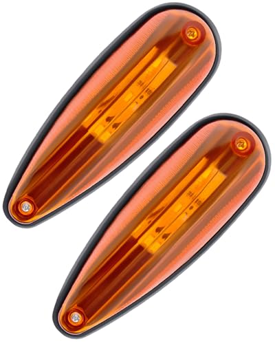 cciyu 2x 3 Led Teardrop Amber Cab Light 3LED Cab Marker Light Front Top Clearance Roof Running Light Top Marker Clearance Running Lights Van Pickup Truck Trailer Semi Lights