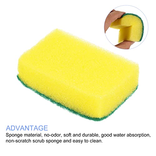 Image of METALLIXITY Kitchen Cleaning Sponge (9cm x 6cm /3.54 inch x 2.75 inch) 15pcs, Dish Sponges - for Washing Pots, Pans, Bathroom, Green /Yellow /Blue /Pink /Purple