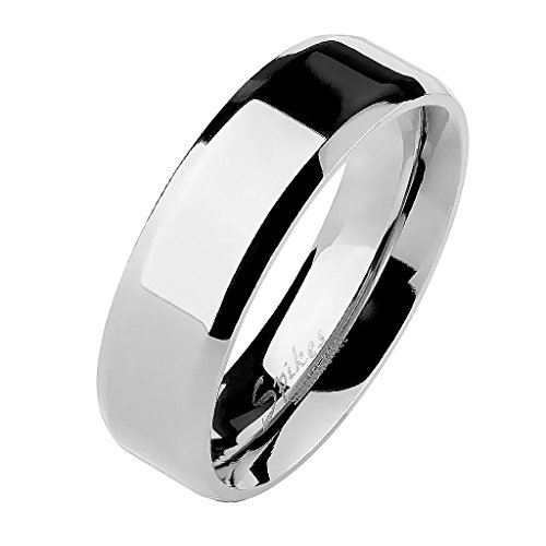Preisvergleich Produktbild Mianova Unisex Band Ring Edelstahl Poliert Freundschaftsring Herrenring Damenring Partnerring Damen Herren Silber Größe 52 (16.6) 4mm Breit