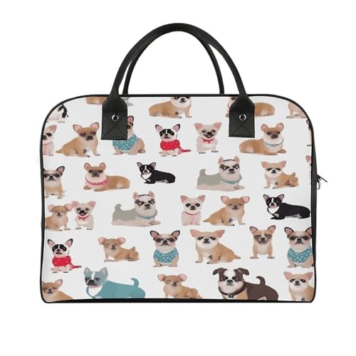 Maletín de nylon con patrón de perro y correa ajustable miniatura 1