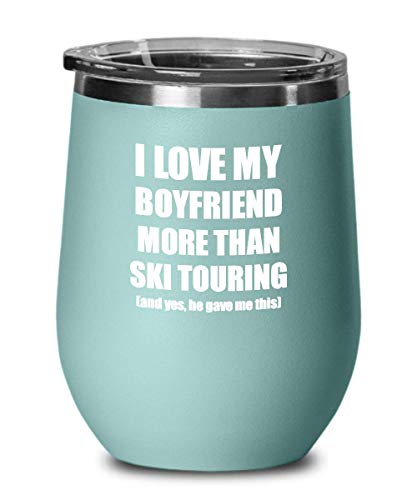 Ski Touring Girlfriend Wine Glass & Tumbler Gift