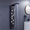 LED Shower Panels Tower System, SUS304 Stainless Steel Bathroom Shower Panel System with 4 Body Jets, Rainfall, Waterfall, Handheld Shower, Tub Faucet (Black)