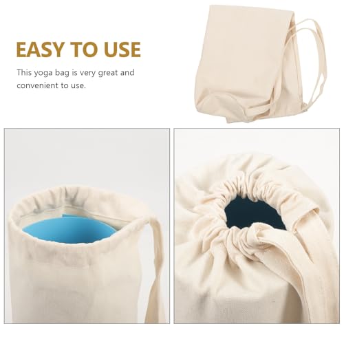 Bolsa para esterilla de yoga duradera en tela resistente y sofisticado blanco natural 6