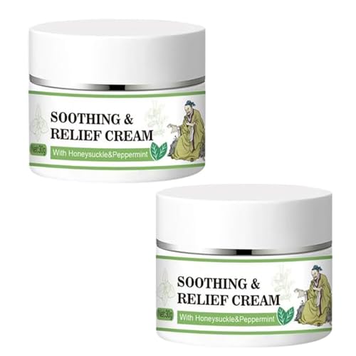 Crema Calmante y Reparadora, Hidratante Refrescante para Reconfortar y Proteger la Piel Irritada, Fórmula Herbal Natural para Piel Sensible (2PC)