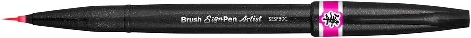 Pentel Sing Pen Brush İnce Uçlu Fırça Kalem PEMBE