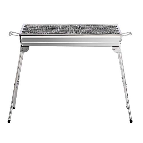 Holzkohlegrill Garten Außen Rauchen Grill-Holzkohle Edelstahl Faltbare Grill Camping-Picknick. Outdoor BBQ Camping Terrasse Kochen (Color :