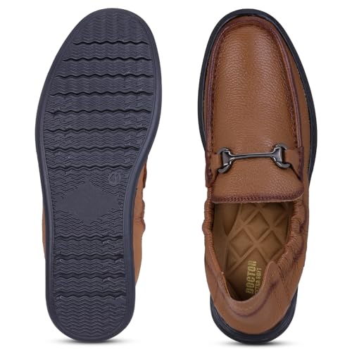 Image of DOCTOR EXTRA SOFT Classic Genuine Leather Formal Shoes for Men with Memory Foam Cushion| Ultra Lightweight & Comfortable|Stylish & Flexible|Parties,Occasions,Office,Wedding,Casual|Black Slip On D-805