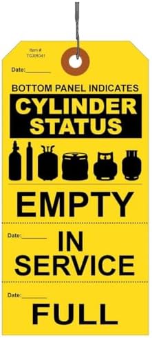 Cylinder Status Sign Tags,Perforated Labels With Ropes,3x3 - View #8