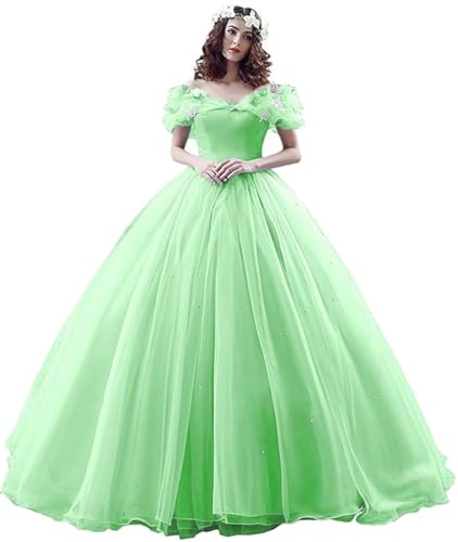 Image of Women's Off Shoulder Quinceanera Ball Gowns Masquerade Princess Long Prom Formal Evening Party Dress
