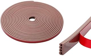 Qishare Silicone Rubber Weather Strip, Multi-Hole Design Seal Strip for Doors and Windows, Self-Adhesive Strip Type D,Draft Excluder for Windows, Window Seal, 9mm(W) X 6mm(H) X 6 M(L),White