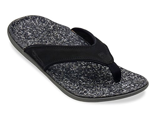 Spenco Men's Yumi Leather Sandals Black 9 & Headband Bundle