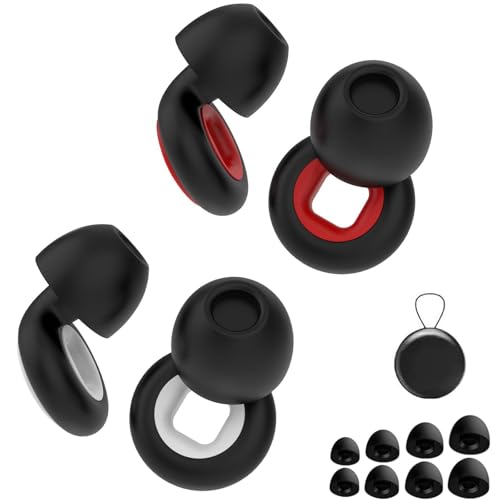 Motorcycle Earplugs - 27dB Noise Reduction, Earplugs for Sleeping Noise Cancelling, Moto Earplug for Motorcycles Reduce Wind Noise, Super Soft Reusable Washable Silicone Ear Plugs (2 Pairs)