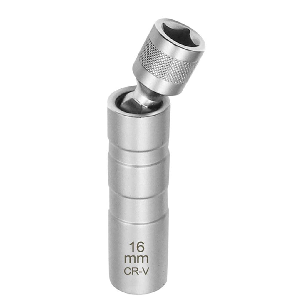 1 Pieza Encaje de Bujía Llave Adaptador Magnético Giratorio Herramienta Extracción Pared Delgada de Acero Adecuado para Uso Automotriz Taller Mecánico, 5 piezas