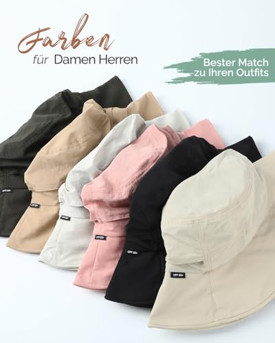 Creekstone Regenhut Damen Herren Wasserdicht, Sonnenhut UV Schutz, Floppy Bucket Hat Eimerhut, Outdoor Hut Faltbar für Wandern Fischerhut (DE/NL/SE/PL, Alphanumerisch, Einheitsgröße, Schwarz)