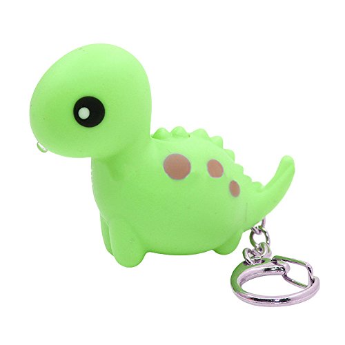 Potato001 Cartoon Dinosaur Bear Train kawaii LED Light Up Keychain Key Ring with Sound