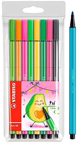Feutres fins STABILO Pen 68 pointe fibre 1,0 mm anti-dessèchement pour tracé précis