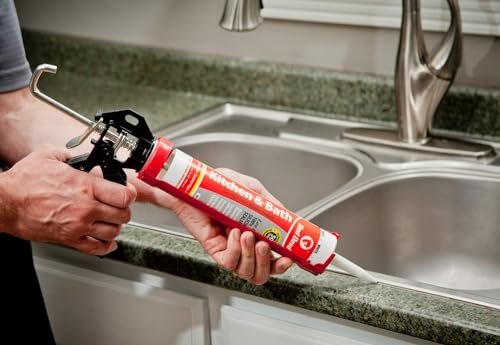 Image of Red Devil 0885 Kitchen & Bath Low Odor Silicone Sealant, 2.8 Oz Squeeze Tube, Clear, Pack of 12