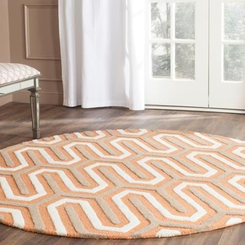 Image of Sifa Carpet Modern Round Area Rug - Hand-Tufted with 100% NZ Wool, Thick & Soft Circular Carpet for Living & Dining Room, Weight -10 Pund, Size-4x4 Feet (48x48 Inch Round)