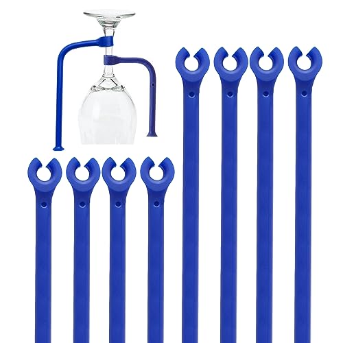 Zaky Tether - Soporte de silicona para copas de vino, 12 unidades, color azul