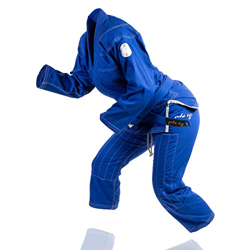 Gold BJJ Jiu Jitsu Gi - Ultra Light Women s Aeroweave - IBJJF Competition Approved Lightweight Uniform for Women (Blue, F4)