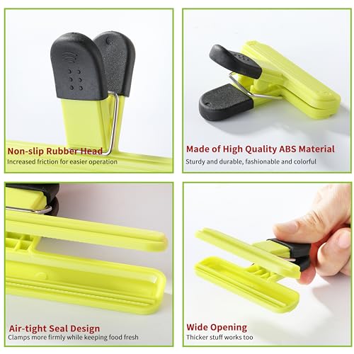 Image of 8PCS Chip Bag Clips, HIA Stylish Wide Open Bag Clips for Food Storage, Heavy Seal Grip, Assorted Size (6 inch*3.3 inch for 4 and 3 inch*2.5 inch for 4)
