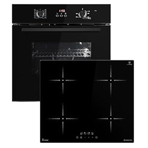 KKT KOLBE Autarkes Herdset | 60cm Einbaubackofen BO8005FB | 59cm Induktionskochfeld IH85900RL | Grill | Heißluft | Automatik-Timer | 2-fach Wärmeschutzverglasung | Kindersicherung | SET8005FBIH859RL