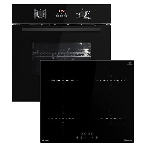 KKT KOLBE Autarkes Herdset | 60cm Einbaubackofen BO8005FB | 59cm Induktionskochfeld IH85900RL | Grill | Heißluft | Automatik-Timer | 2-fach Wärmeschutzverglasung | Kindersicherung | SET8005FBIH859RL