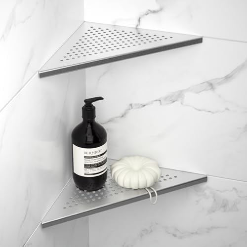 Amazon.com: Sanbege 2 Pcs 304 Stainless Steel Corner Shelf with Screws ...