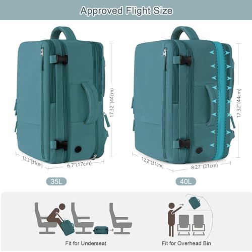 Image of Sinaliy Travel Backpack for Men, 40L Carry On Backpack, 17 Inch Laptop Backpack, Waterproof Backpack, College Bookbag, Person Item Flight Approved Trave Bag for Women