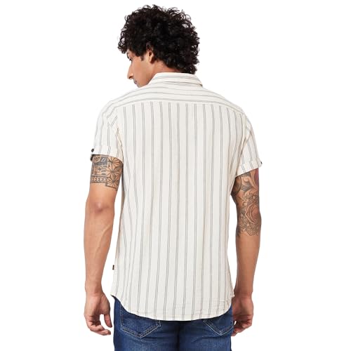 Image of Spykar Men's Striped Slim Fit Shirt