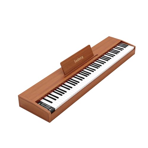 Senberg 88-key semi-weighted digital piano, full-size keyboard electric piano - suitable for beginners, with sustain pedal, built-in speakers, and music stand.