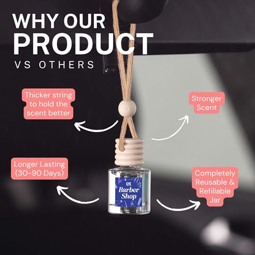 Image of C&E Craft Co Hanging Car Air Freshener Diffuser 2 Pack, Long Lasting Fragrance Oil Car Freshener, Glass Bottle Auto Air Freshener, Made in USA (Eucalyptus & Mint)