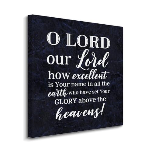Lienzo decorativo artístico de 20 x 20 con elegante diseño de frase inspiradora sacra