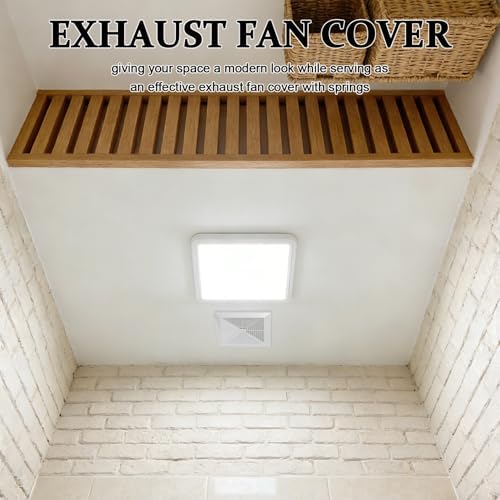 Cabilock Bathroom Exhaust Fan Cover 14x14 Inch White Plastic Vent Grille with Springs for Ceiling — view 5