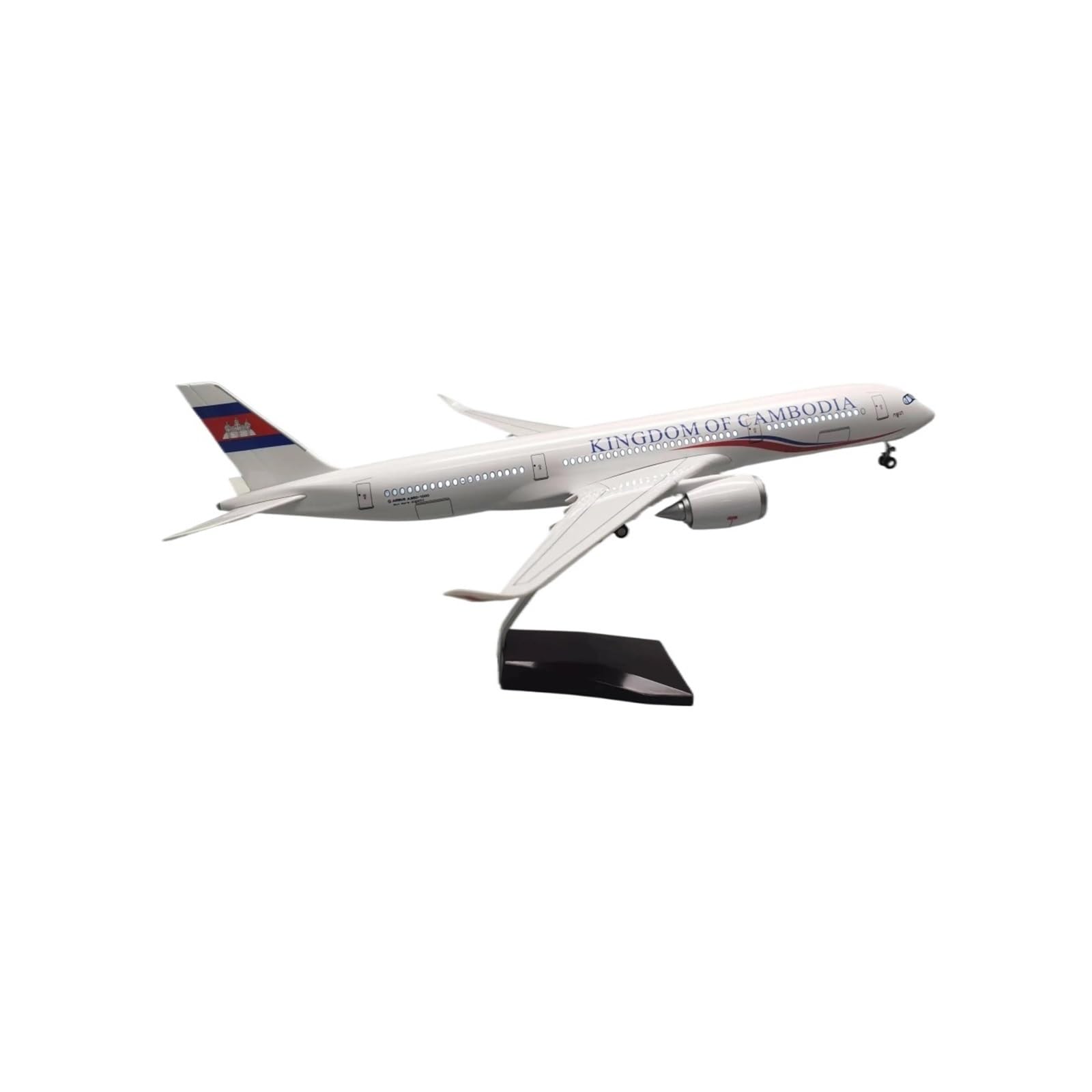 Odlewany metalowy samolot do kambodżańskiej skali A350 47CM zestaw do budowania modeli samolotów Model samolotu najlżejszy do zbierania i wyświetlania (bez światła)