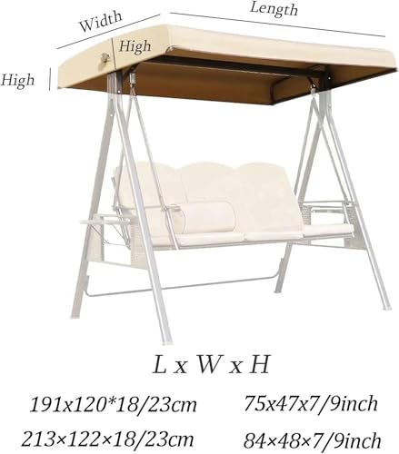Housse de Balançoire de Jardin Anti UV et Imperméable Grise - 7